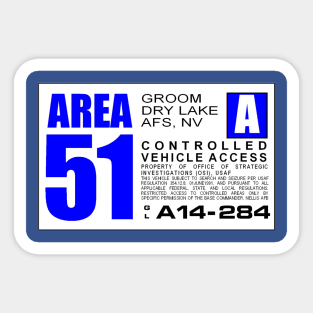 Area 51 Perimiter Warning Sign - Blue Sticker